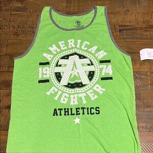 American Fighter Green and Gray Tank Top